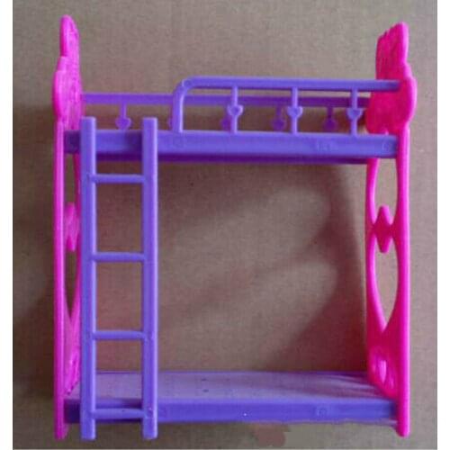 1set girl birthday gift plastic bed for doll mini doll play house accessories gift toy for girl