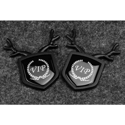 2x 3D Black/Silver VIP Luxury Auto Trunk Rear Fender Emblem Badge Decal Stickers JDM JP Car Accessories