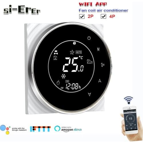 95-240VAC Wifi thermostat-2p 4p cooling/heating temperature control works with Alexa Google home
