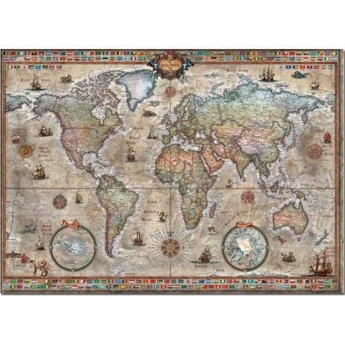 Arge abstract Vintage World Map Diamond Embroidery paint by diamonds Full round square Drill 5d DIY Diamond Painting mosaic
