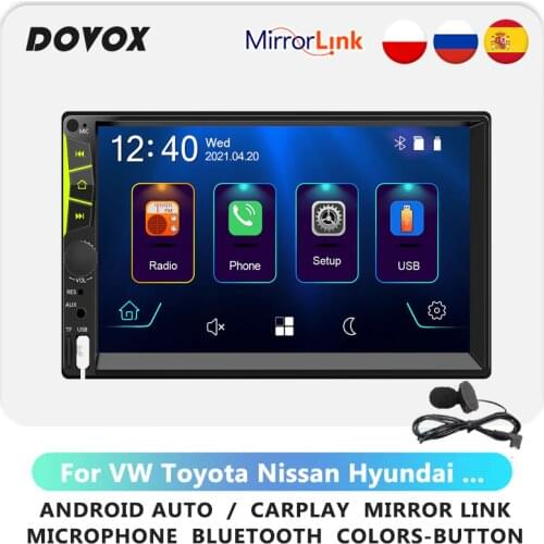 DOVOX Android Auto Car Radio 2din Touch Screen USB TF Bluetooth Mirror Link Mp5 Plyaer 2 Din Autoradio For Toyota Nissan Hyundai