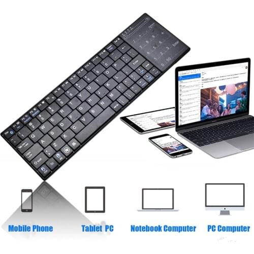 Wireless Bluetooth Keyboard Touchpad With Mouse Mode Small Computer Keybord Touch Pad Ultra Slim BT Keypad For IOS Windows Andro