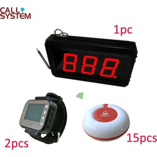 Hospital Nurse Call System Wireless Pagers For Patient 1 Receiver Host +2 Watch Clock + 15 Call Button Transmitter