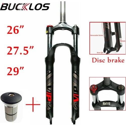 BUCKLOS Mountain bike Fork 26/27.5/29 Inch Supension fork Lockout Preload Adjust 9mm Quick Release 100 travel Bike Accessories