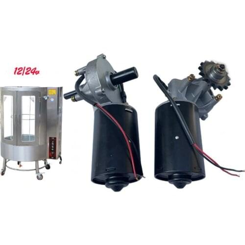850/820 type drum roast duck oven motor 24v12v100w DC worm gear motor double shaft/gear