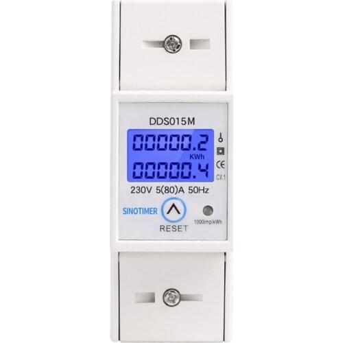 DDS015M 230V 5(80A) Watt Meter Power Analyzer with Reset Multifunctional Voltage Amp Meter Electric Consumption Monitor