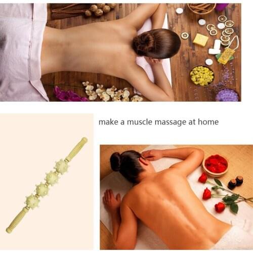 44cm Wooden Home Spa Relax Muscle Roller Stick Cellulite Blaster Deep Tissue Fascia and Trigger Point Release Self Massage Tool