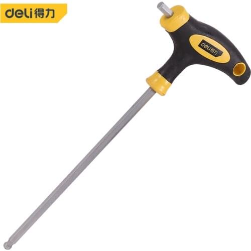 Deli T-Handle Hex Key Wrench Ball End Allen Hex Key Pop Wrench 1 Pcs Spanner Hand Tool Set 5mm For Auto Bike Motorycle Reapair