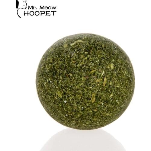 Hoopet Pet Cat Toy Ball Natural Catnip Treat Green Ball Chasing Toys Healthy Safe Edible Treating For Small Cat Kitten Supplies