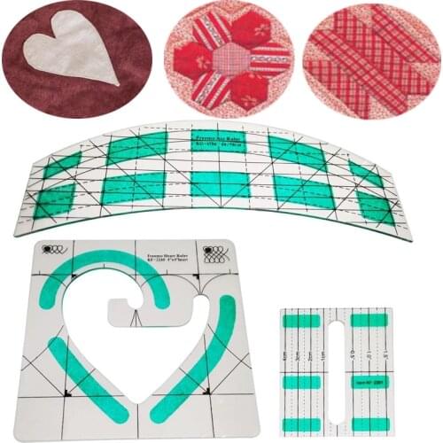 DIY Sewing Tools Sewing Machine Ruler Acrylic Quilting Ruler Non-Slip Quilt arc Ruler Heart Ruler Patchwork Quilting Template