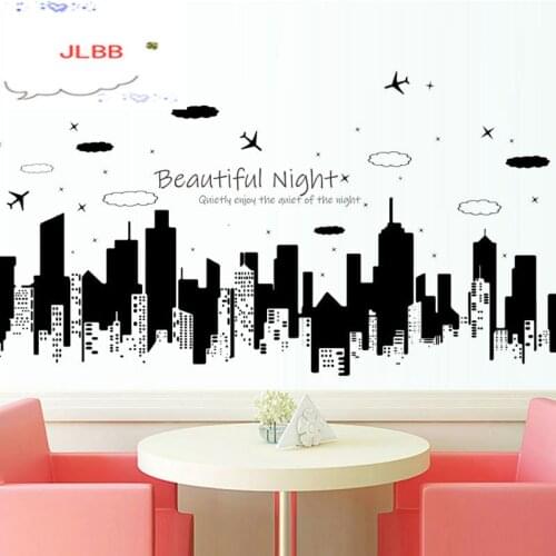 Starry Night City Beautiful Night Wall Sticker Modern creative home decoration Mural Living room sofa Art wallpaper stickers