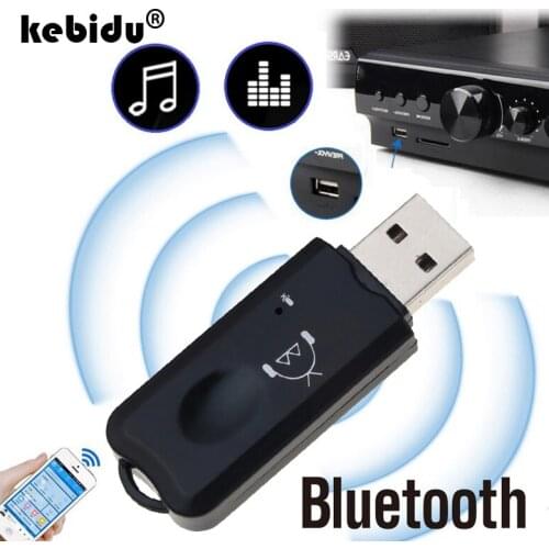 Kebidu USB Bluetooth Stereo Audio Music Wireless Bluetooth Receiver V2.1 Handsfree Adapter Dongle Kit for Speaker for iphone