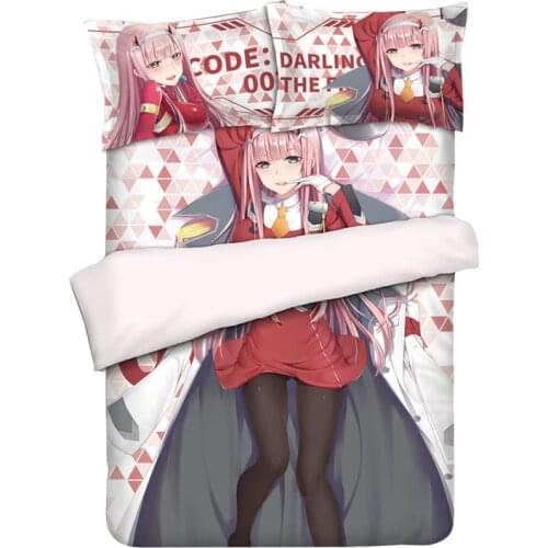Anime DARLING In The FRANXX ZERO 02 Bedding Sets Twin/Queen/King 3pcs4pcs Bed Set with Pillowcase + Sheet+Duvet Cover Otaku Gift