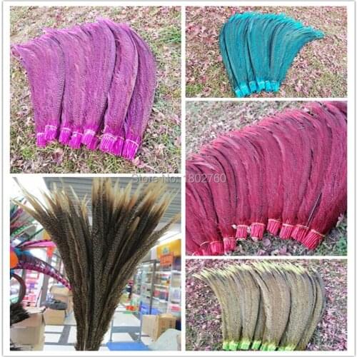Beautiful 50 pcs / lot Multiple colors available pheasant tail feathers long 60-70 cm /24-28 inche stage celebration decoration