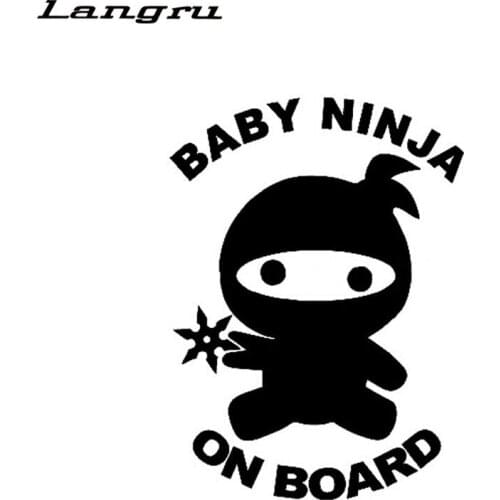 Langru Hot Sale Baby Ninja On Board Cute Childs Personality Car Stickers Motorcycle Decals Car Accessories Jdm