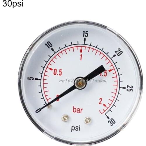 Pressure Gauge 52mm Dial 1/8" BSPT Horizontal 0/15,30,60.100,160,300 PSI & Bar New 2019
