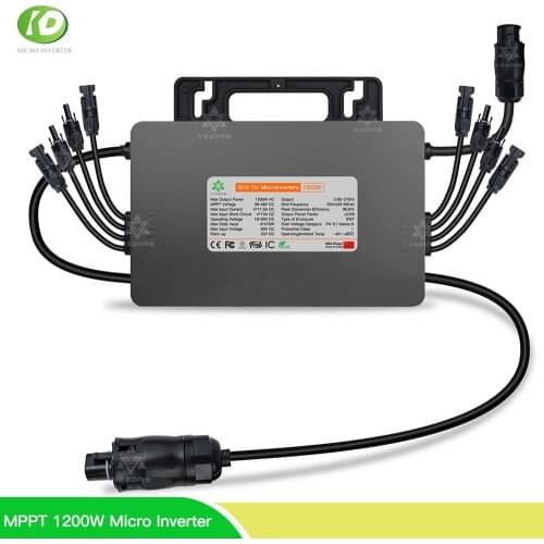 1200W Dual MPPT Micro Solar Inverter 30V 36V 48V Grid Tie Inversor Pure Sine Wave 220VAC Shipping From Brazil