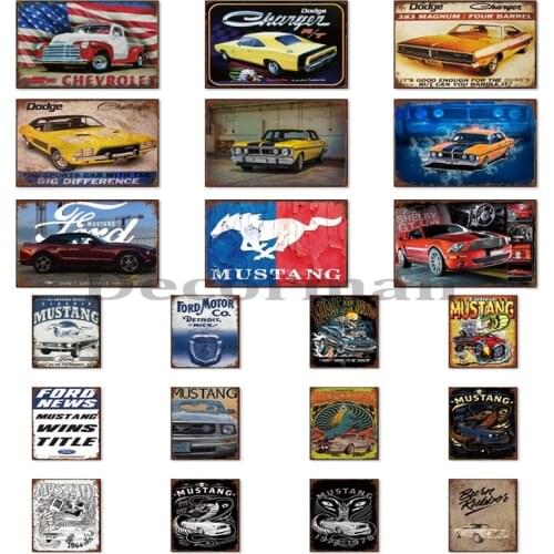 [ Mike86 ] USA Mustang Car Metal Sign Retro Wall Painting Gift art LTA-1718 20*30 CM