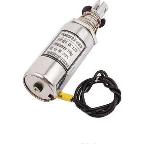 MQ8-Z12B DC 12V/DC24V 1kg Force Wired Plunger Spring Pull Type Solenoid Electromagnet