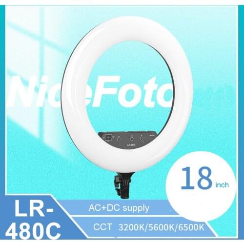 Nicefoto LR-480C Bi Color Led Ring Light for Ring Photographic Lighting 192 LEDS Adjustable color temperature