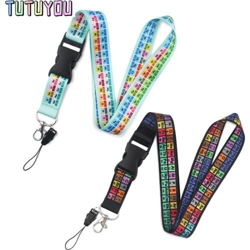 PC1659 The Periodic Table Phone Lanyards for Keychain ID Card Pass Gym Mobile USB Badge Key Ring Holder Neck Straps Accessories