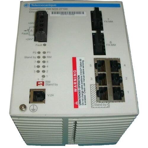 Schneider Electric 499NOS27100 Modicon Ethernet Switch Conne XIUM 5TX/2FX Used