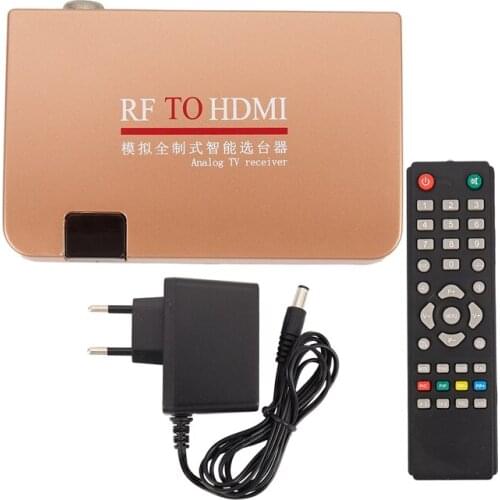 RF To HDMI Converter Adapter Analog Receiver Analog TV Box Digital Box Remote Control EU Plug