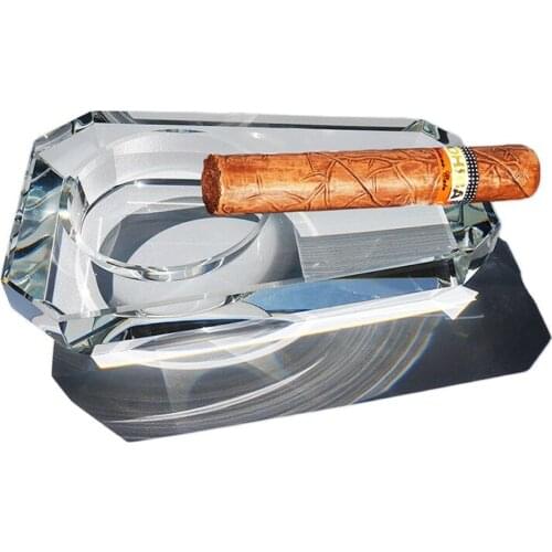 Transparent Cigarette Crystal Ashtray Large Cigar Ashtray Grinding Cutting Luxury Gifts 150*90*40mm