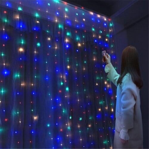 Christmas Decorations for Home 3M 100/200/300 LED Curtain String Light Flash Fairy Garland New Year 2021 Noel Navidad 2020 Kerst