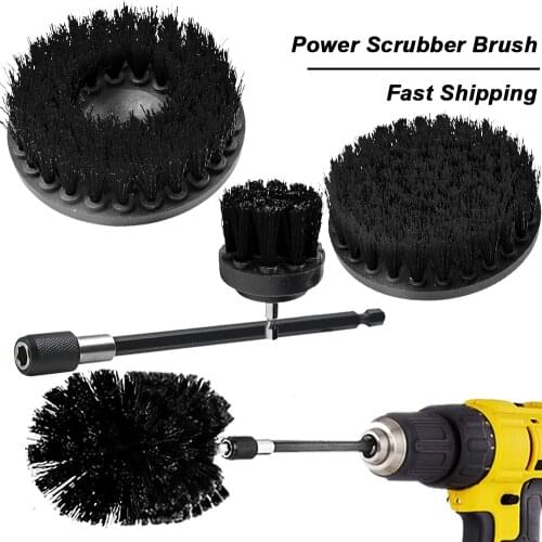 2 3.5 4 5 inch Power Scrubber Drill Clean Brush For Leather Plastic Wooden Furniture Cleaning Power Scrub, Black