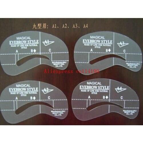 Brand new 500 sets/lot Magic Eyebrow Stencil Makeup Styles Eye Brow Template Make Up Tool shape