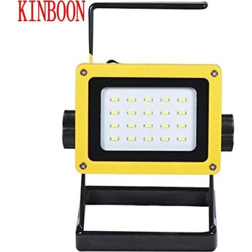 Rechargeable LED Floodlight Portable Spotlight Movable Outdoor Camping Light 20 led with 3*18650 Batteries Power+AC Charger