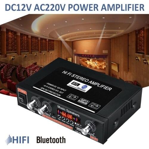 Universal G30 HIFI Bluetooth Home Car Audio Power Amplifier FM Radio Player Support SD / USB / DVD / MP3 with Remote Controller