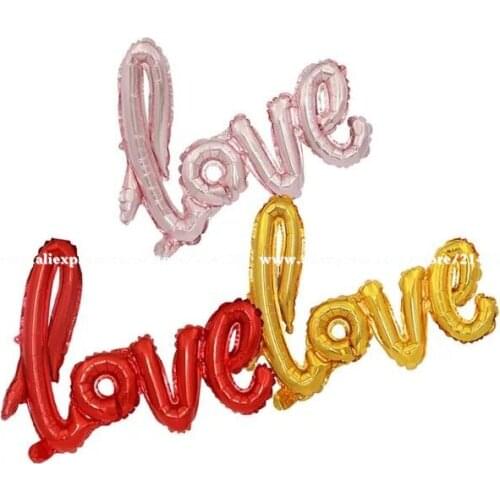 1pcs/lot Wedding Ligatures LOVE Letter Foil Balloon Anniversary Valentines Party Decoration Balloon Red Champagne Cup