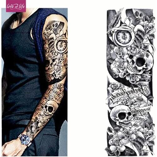Temporary Tattoo Sleeve Designs Full Arm Waterproof Tattoos For Cool Men Women Transferable Tattoos Stickers On The Body Art