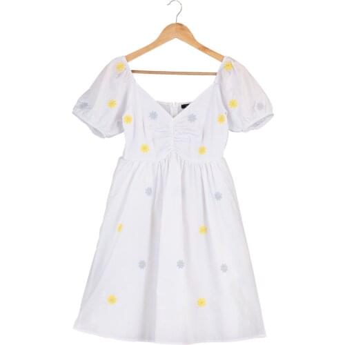 Trendyol Embroidered Flounces Dress TWOSS21EL4045