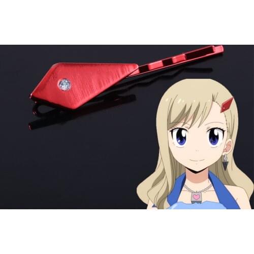 Cartoon EDENS ZERO Rebecca Hair Clip Pin For Women Red Geometric Crystal Hairpin Headwear Hair Styling Accessories