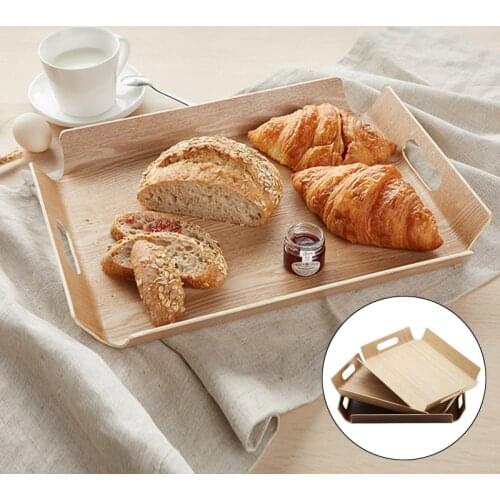 1Pc European-style Portable Wooden Bread Tray Rectangle Cake Dessert Serving Plate Home Kitchen Decor