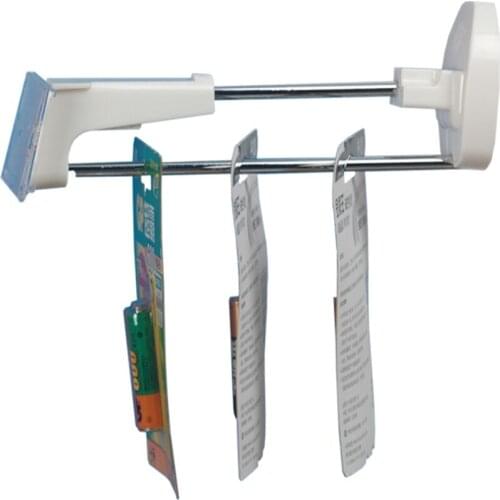 100 Pieces/Lot) 18CM Length White Color Metal Material Fit For Slatwall Accessory Security Hanging Display Hook With Clips