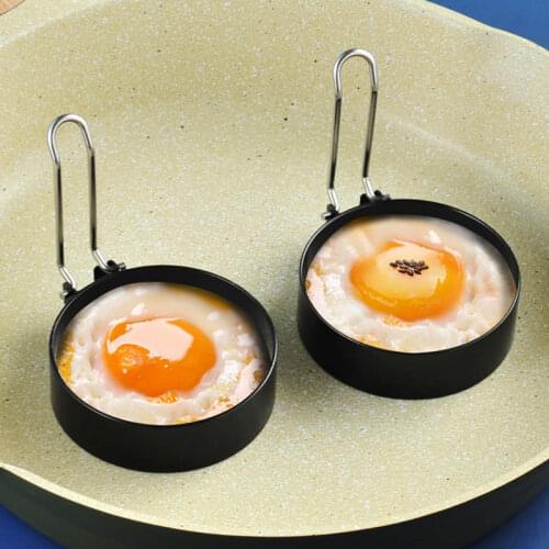 2PCS/SET Fried Egg Mold Metal Nonstick Omelette Pancake Maker Round Shaper MetalIron Handle Home Kitchen Accessories Gadgets