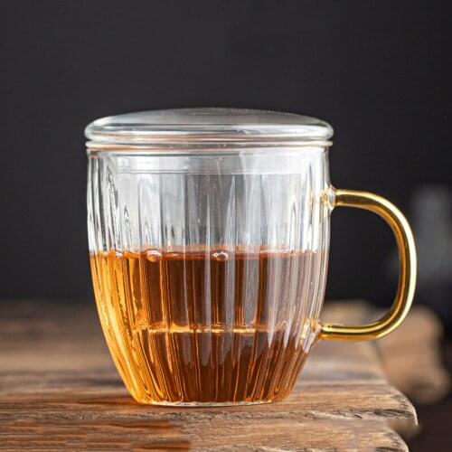 350ml Tea Mug Glass Teacup with Filter Lid Kit Chinese Kung Fu Tea Set Teaware Master Water Coffee Mug Home Drinkware Crafts