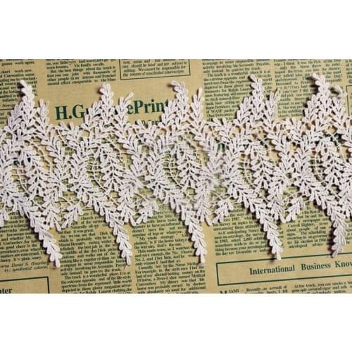 5yards/lot 13cm width beige color water soluble Lace Edge Trims Ribbon DIY Sewing Material Wedding Craft Garment Accessories