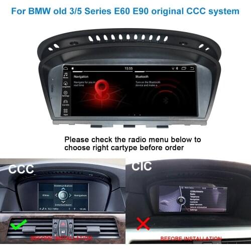 E60 E90 8.8 inch touch Screen Car Android 9.0 ID7 Car Radio Multimedia Player For Bmw 3/5 Series CIC/CCC GPS Navigation