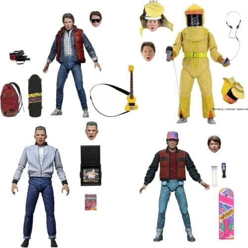Marty McFly Figure DOC Brown Biff Tannen Figure Back To The Future Ⅱ Sports Almanac Ultimate 1955 The 35th Anniversary Figures