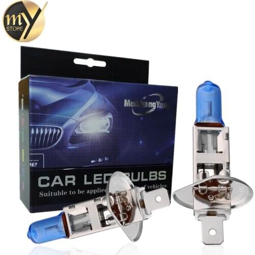 2pcs H1 55W 12V Halogen Bulbs Car Headlight Lamp Super Bright White Quartz Glass Car Lights Auto Headlamp
