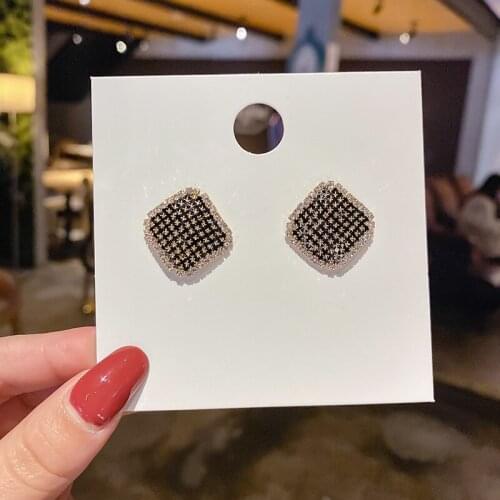 Geometric Square Black Earrings Temperament Advanced Atmosphere Earrings 2021 New Fashion Cold Wind Earrings for Women Jewelry