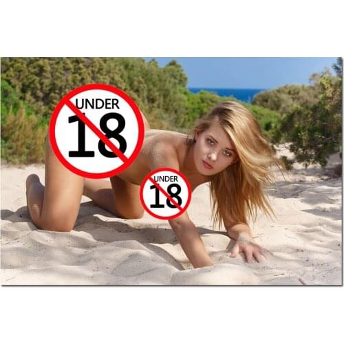 Canvas Paintings Beautiful Blonde Model on the Beach Adult Pictures Posters and Prints Wall Art for Living Room Decor