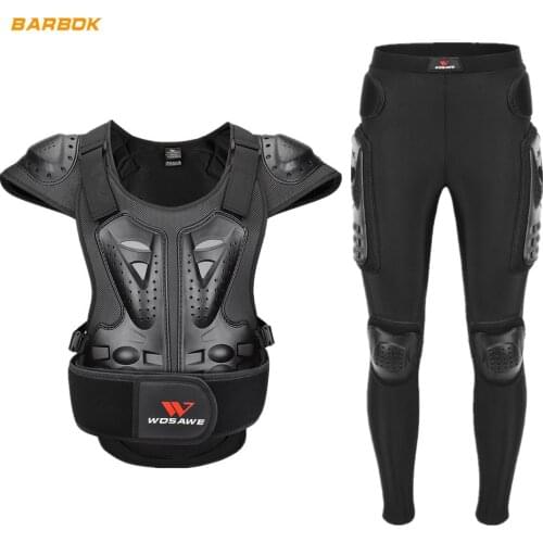 WOSAWE Motocross Protection Set Sleeveless Armor Jackets Pants Uniform Hip Butt Elbow Chest Back Kit MTB Protective Gear Adult