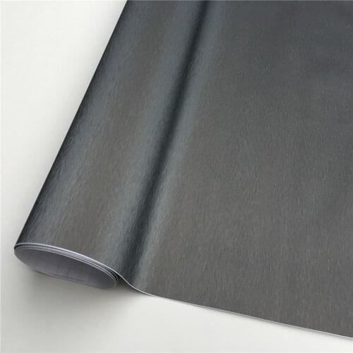 Brushed Gunmetal Grey Vinyl Wraps Film Foil Car Wrapping Bubble Free Furniture Console Computer Laptop Phone Cover