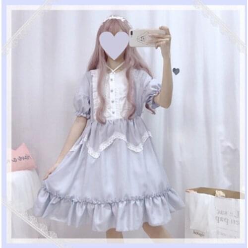 Sweet temperament Japanese loose student princess dress Princess tea party sweet lolita dress retro lace kawaii girl gothic loli